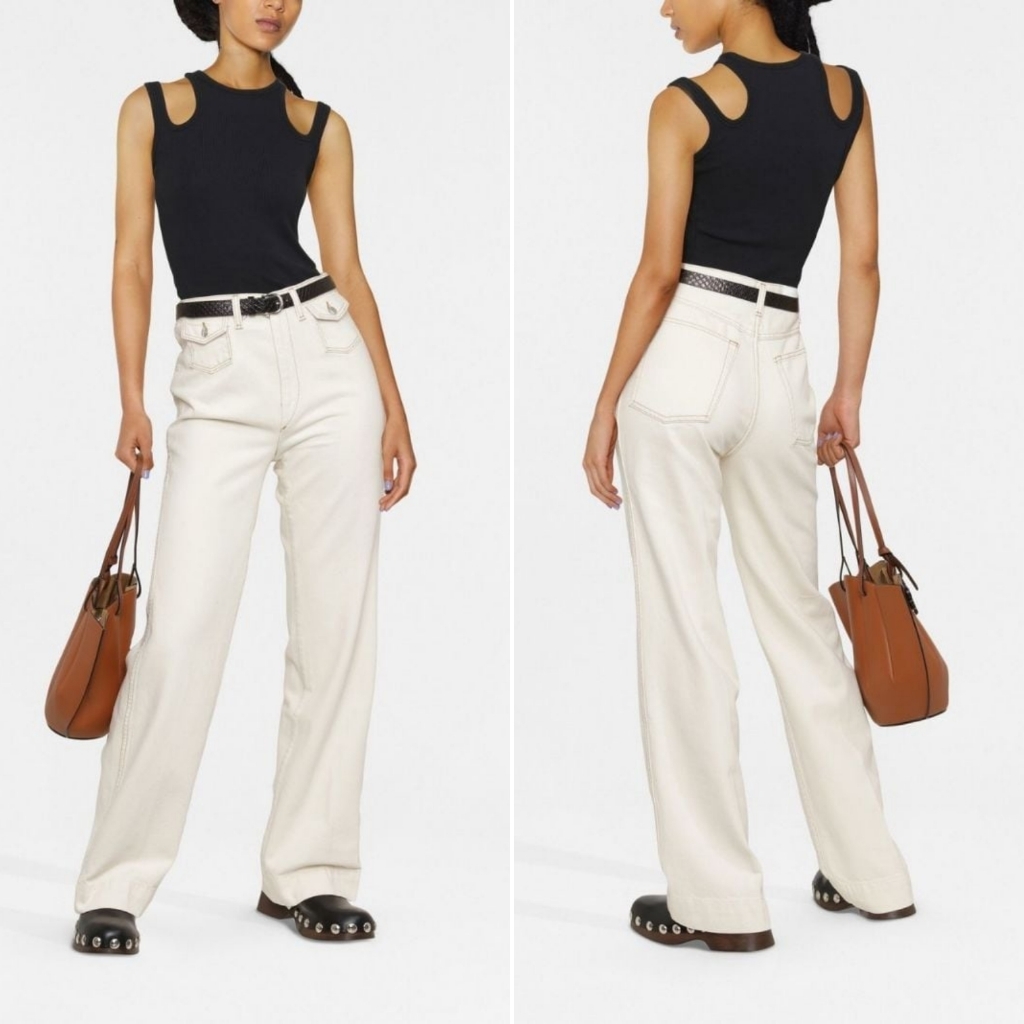 Re/Done $348 70s High-Rise Wide-Leg Jeans Rinsed Birch Size 26 Like New Y2k Boho